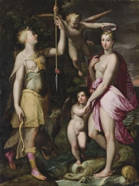 The Apotheosis Of Venus And Diana Oil Painting by Joachim Wtewael (Uytewael)