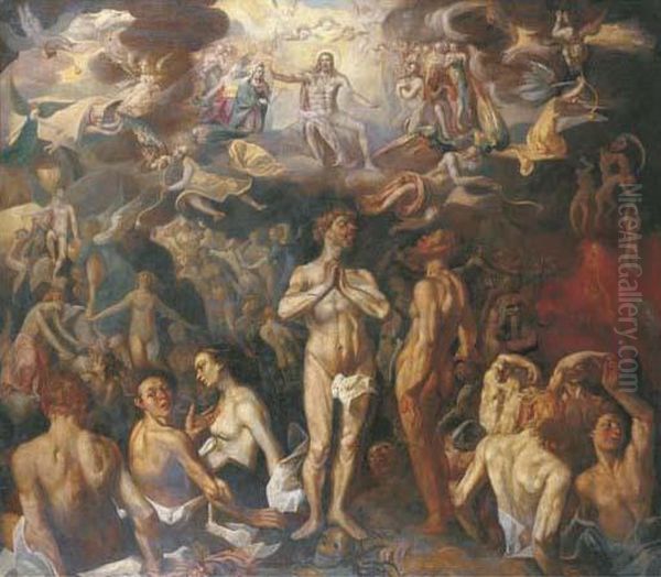 The Last Judgement Oil Painting by Joachim Wtewael (Uytewael)