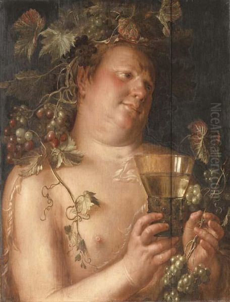 Bacchus Oil Painting by Joachim Wtewael (Uytewael)