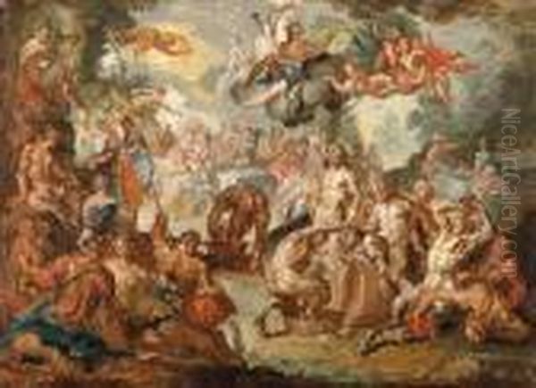 The Wedding Of Peleus And Thetis Oil Painting by Joachim Wtewael (Uytewael)