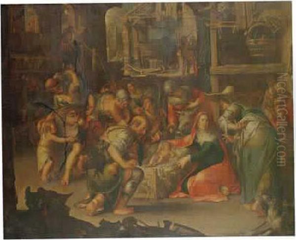 L'adoration Des Bergers. Oil Painting by Joachim Wtewael (Uytewael)