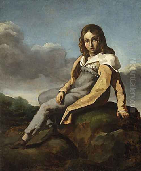 Alfred Dedreux as a Child Oil Painting by Theodore Gericault