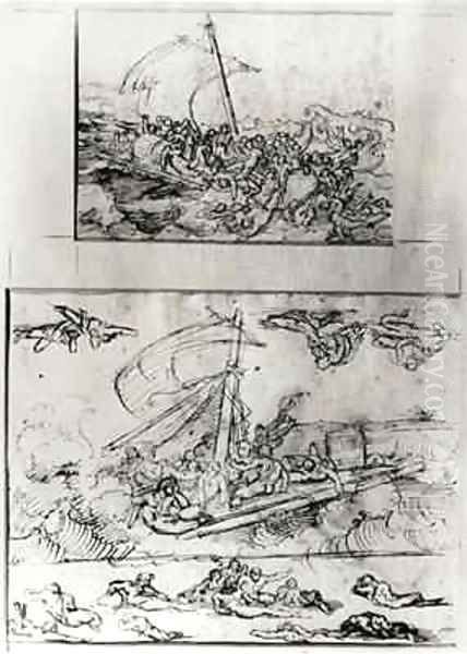 Two sketches for The Raft of the Medusa Oil Painting by Theodore Gericault