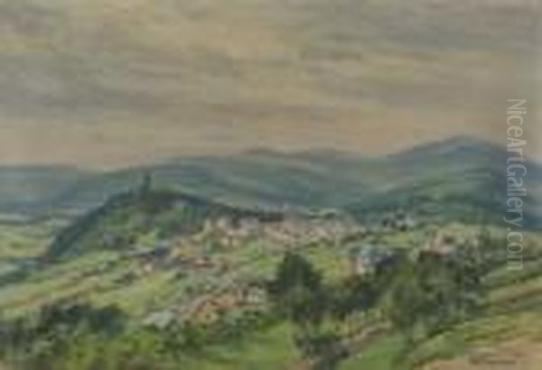 Konigstein I.ts. Oil Painting by Fritz Wucherer