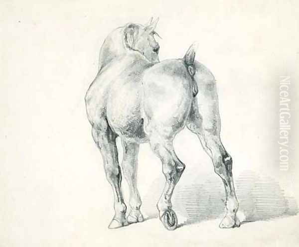 A carriage horse, seen from behind Oil Painting by Theodore Gericault