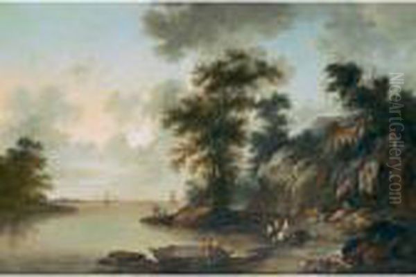 Seelandschaft Oil Painting by Heinrich Wust