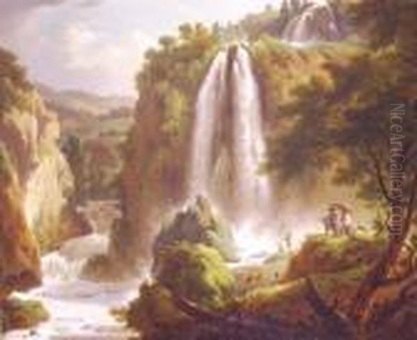 Paesaggi Con Cascata E Solfatare Oil Painting by Michael Wutky