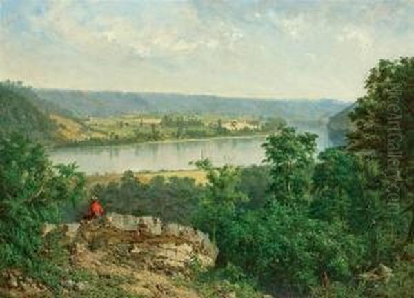 Hudson River View Oil Painting by Alexander Helwig Wyant