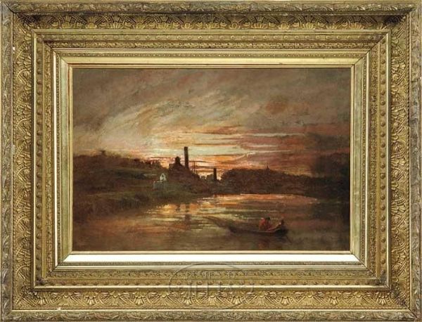 Sunset Over The Pond Oil Painting by Alexander Helwig Wyant