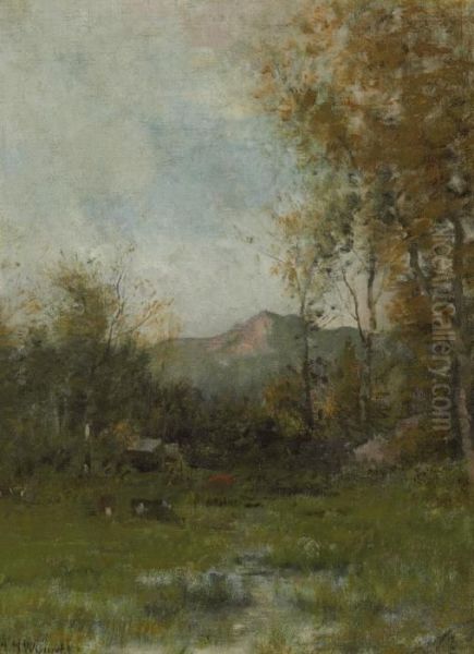 Pasture With Mountain View Oil Painting by Alexander Helwig Wyant