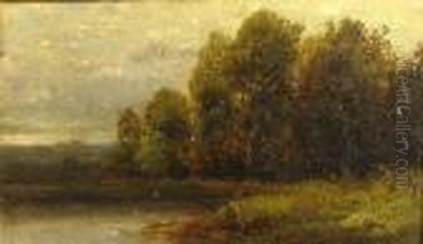 Pond By A Stand Of Trees Oil Painting by Alexander Helwig Wyant