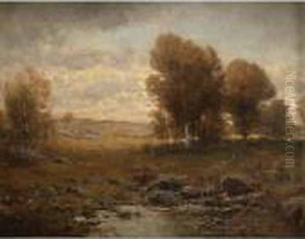 A Countryside Spring Oil Painting by Alexander Helwig Wyant