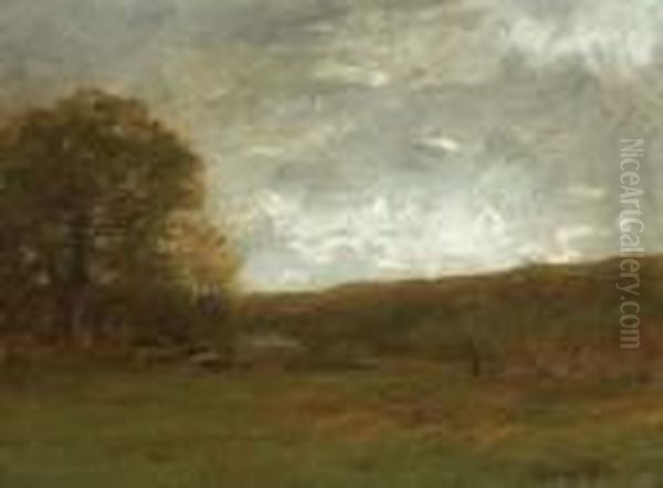 Landscape With Distant Hills Oil Painting by Alexander Helwig Wyant