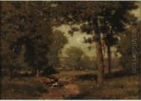 Brook In The Woods Oil Painting by Alexander Helwig Wyant