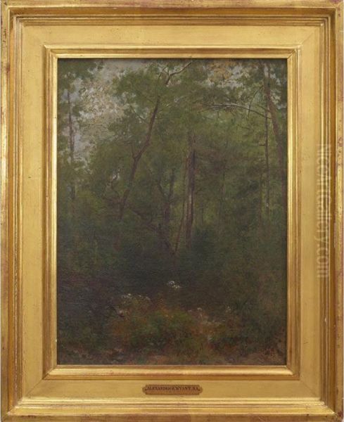 Woodland Interior Oil Painting by Alexander Helwig Wyant