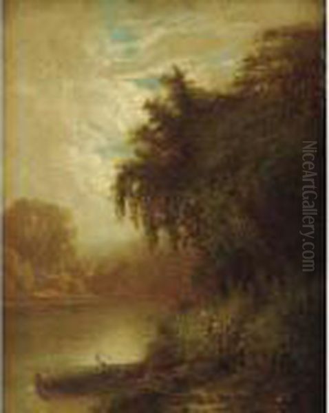 The Lake Oil Painting by Alexander Helwig Wyant