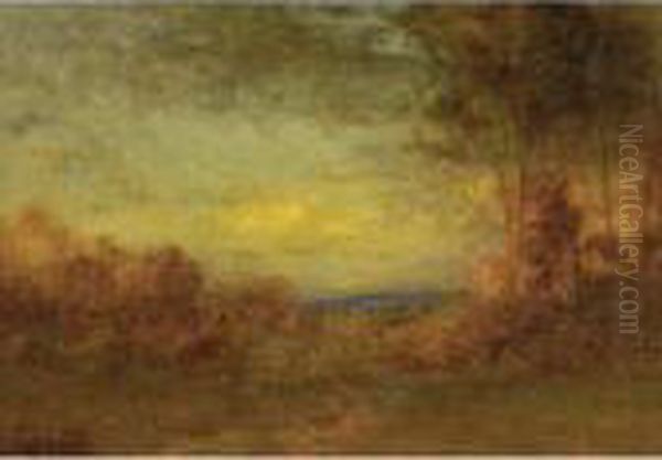 Sunset Landscape Oil Painting by Alexander Helwig Wyant