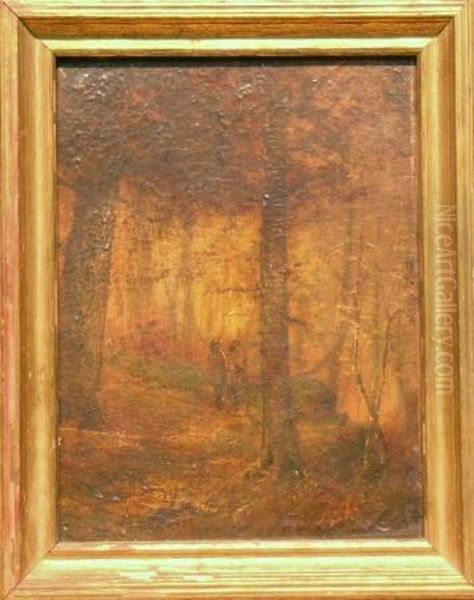 Hunters Deep In A Forest Oil Painting by Alexander Helwig Wyant