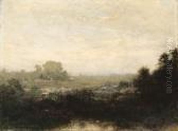 A Gray Day Oil Painting by Alexander Helwig Wyant