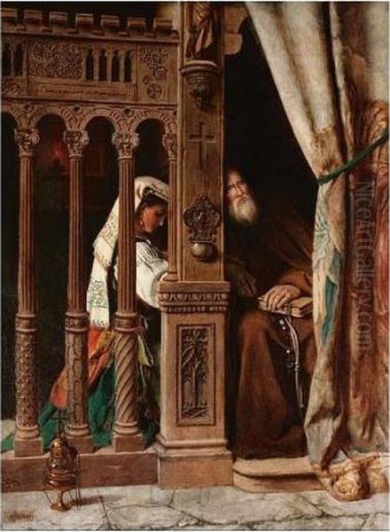 The Confession Oil Painting by Francis John Wyburd