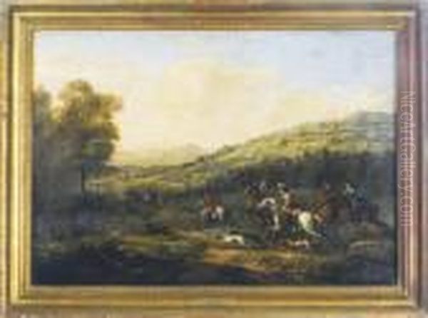 The Stag Hunt Oil Painting by Jan Wyck