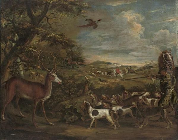 The Stag Hunt Oil Painting by Jan Wyck