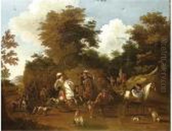 The Hunting Party Oil Painting by Jan Wyck