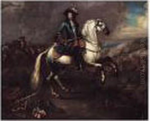 William Iii At The Battle Of The Boyne Oil Painting by Jan Wyck