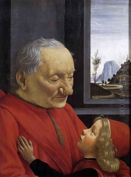 An Old Man and His Grandson c. 1490 Oil Painting by Domenico Ghirlandaio