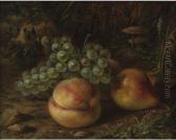 Fruit With Mushrooms Growing Oil Painting by Arnoud Wydeveld