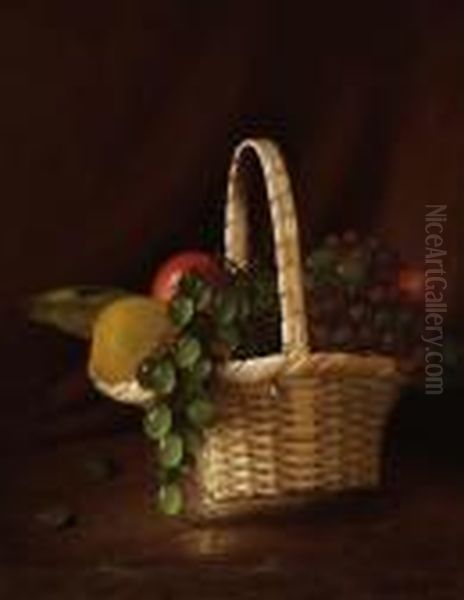 Fruit In A Basket Oil Painting by Arnoud Wydeveld