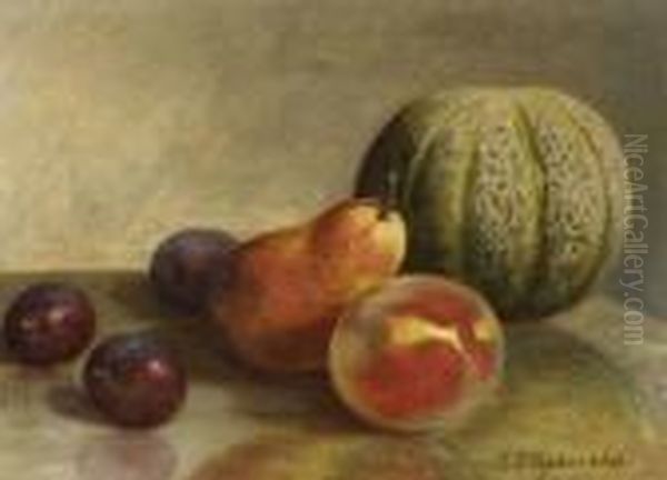 Still Life With Fruit Oil Painting by Arnoud Wydeveld