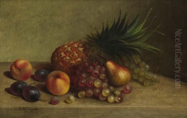 Still Life With Fruit On A Tabletop Oil Painting by Arnoud Wydeveld