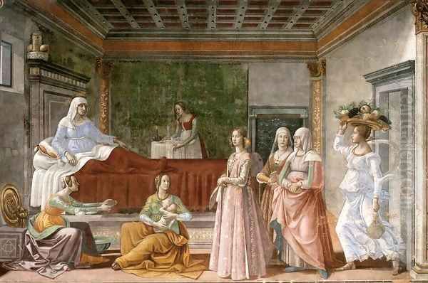 Birth of St John the Baptist Oil Painting by Domenico Ghirlandaio