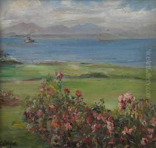 Looking To Arran Oil Painting by Kate Wylie