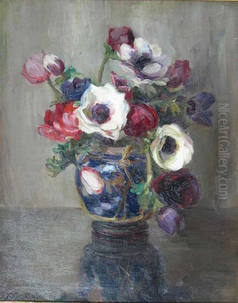 Still With Anemones Oil Painting by Kate Wylie