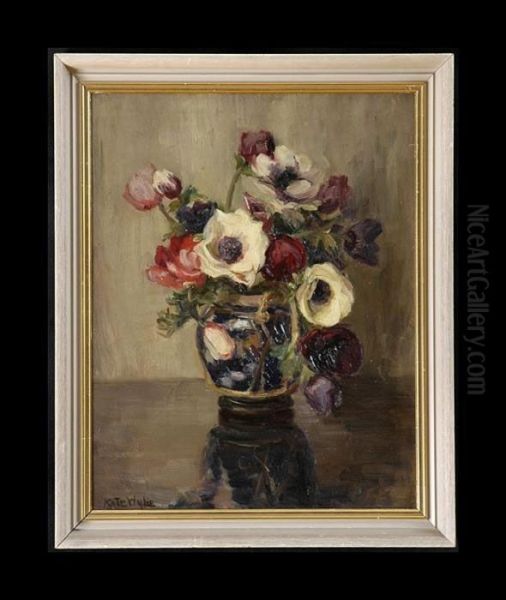 Still Life With Anemones Oil Painting by Kate Wylie