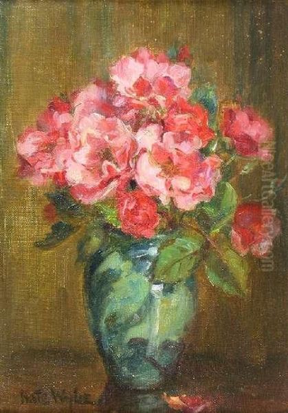 Still Life With Roses Oil Painting by Kate Wylie