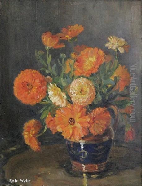 Marigolds Oil Painting by Kate Wylie