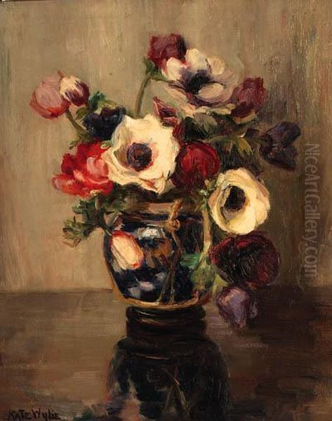 Anemones Oil Painting by Kate Wylie