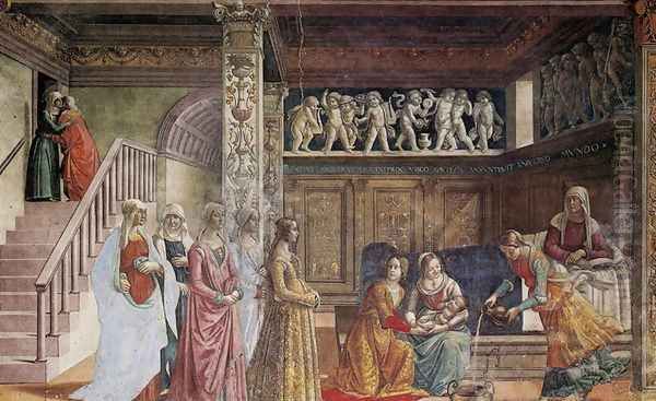 Nativity of the Virgin (Nascita di Maria) Oil Painting by Domenico Ghirlandaio