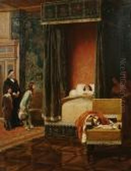 The Young King Visits His Fiance Oil Painting by David Wilkie Wynfield