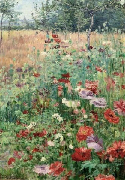 Coquelicots: The Poppy Field Oil Painting by Juliette Wytsman