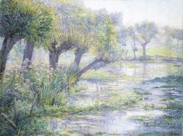 Coin D'etang (la Mare Le Matin) (ca. 1906) Oil Painting by Juliette Wytsman