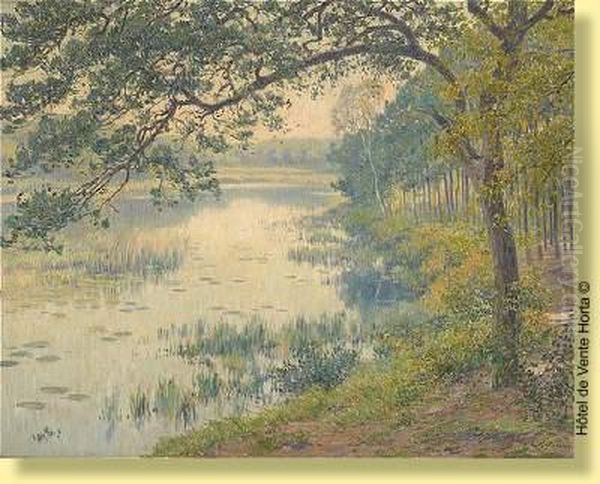 L'etang Aux Nenuphars Oil Painting by Rodolphe Paul Wytsman