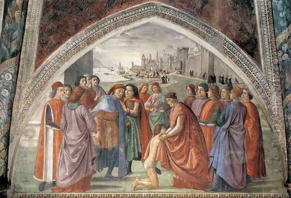 Renunciation of Worldly Goods 1482-85 Oil Painting by Domenico Ghirlandaio