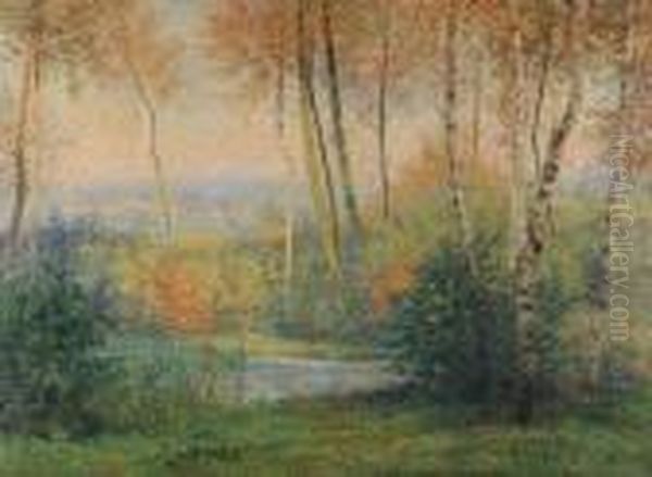 Matinee D'automne - La Mare (1890) Oil Painting by Rodolphe Paul Wytsman