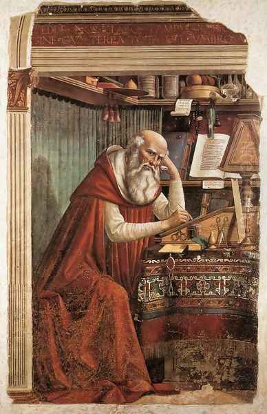 St Jerome in his Study 1480 Oil Painting by Domenico Ghirlandaio