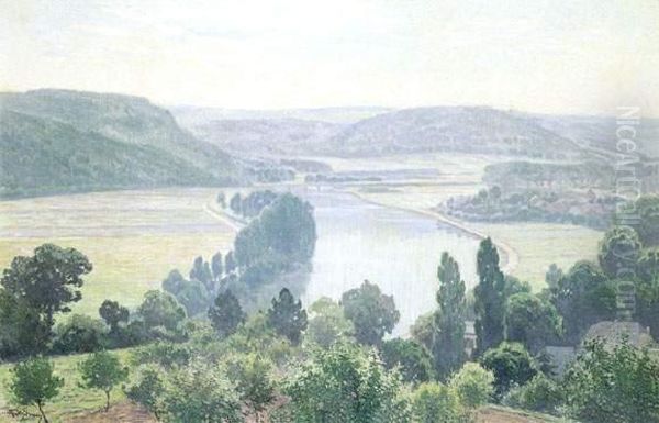 La Vallee De La Meuse (yvoir) Oil Painting by Rodolphe Paul Wytsman