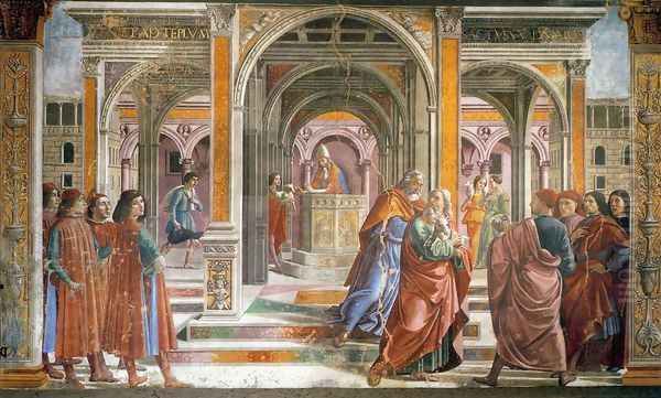 Expulsion Of Joachim From The Temple Oil Painting by Domenico Ghirlandaio